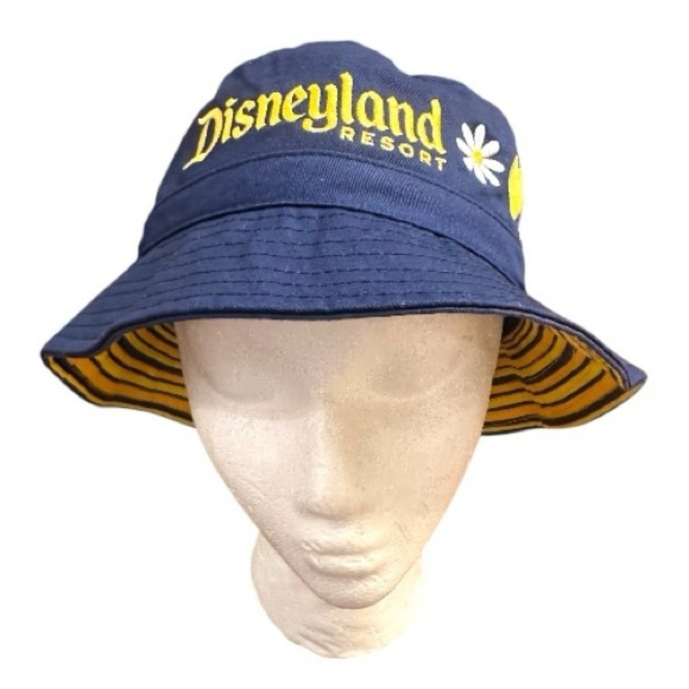 Disneyland Bucket Hat Navy Blue Yellow‎ Embroidered Castle Daisy 90s Y2K Style